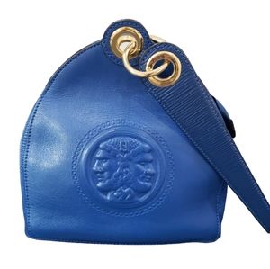 FENDI Janus ULTRA RARE Blue Top Handle Handbag Leather JAPAN EXCLUSIVE
